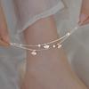 Double Layer Ginkgo Leaf Anklet For Women Vintage Minimalist High-End Small Trendy Fashion Versatile Foot Jewelry