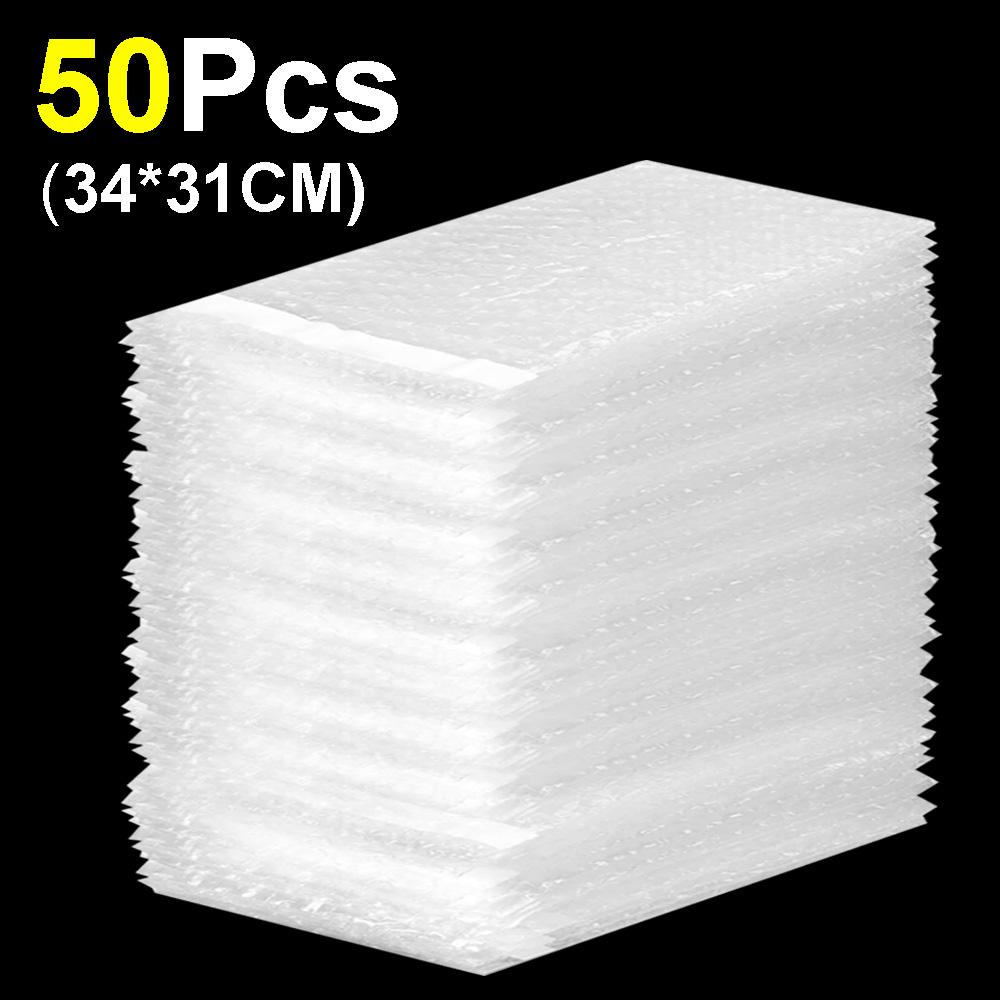 10-50pcs PE Clear Cushioning Covers Envelope Shockproof Package White Bubble Bag Protective Wrap Foam Packing Bags Can Be Sealed