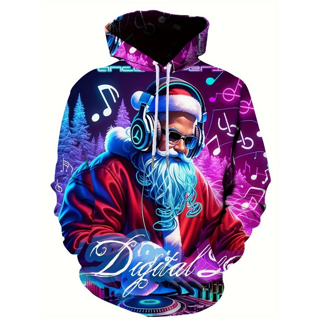 Full Print Christmas Santa Claus Elk Hoodie New In Men Women Casual Pullovers Sweatshirts Clothes Gift Snowman Pullovers
