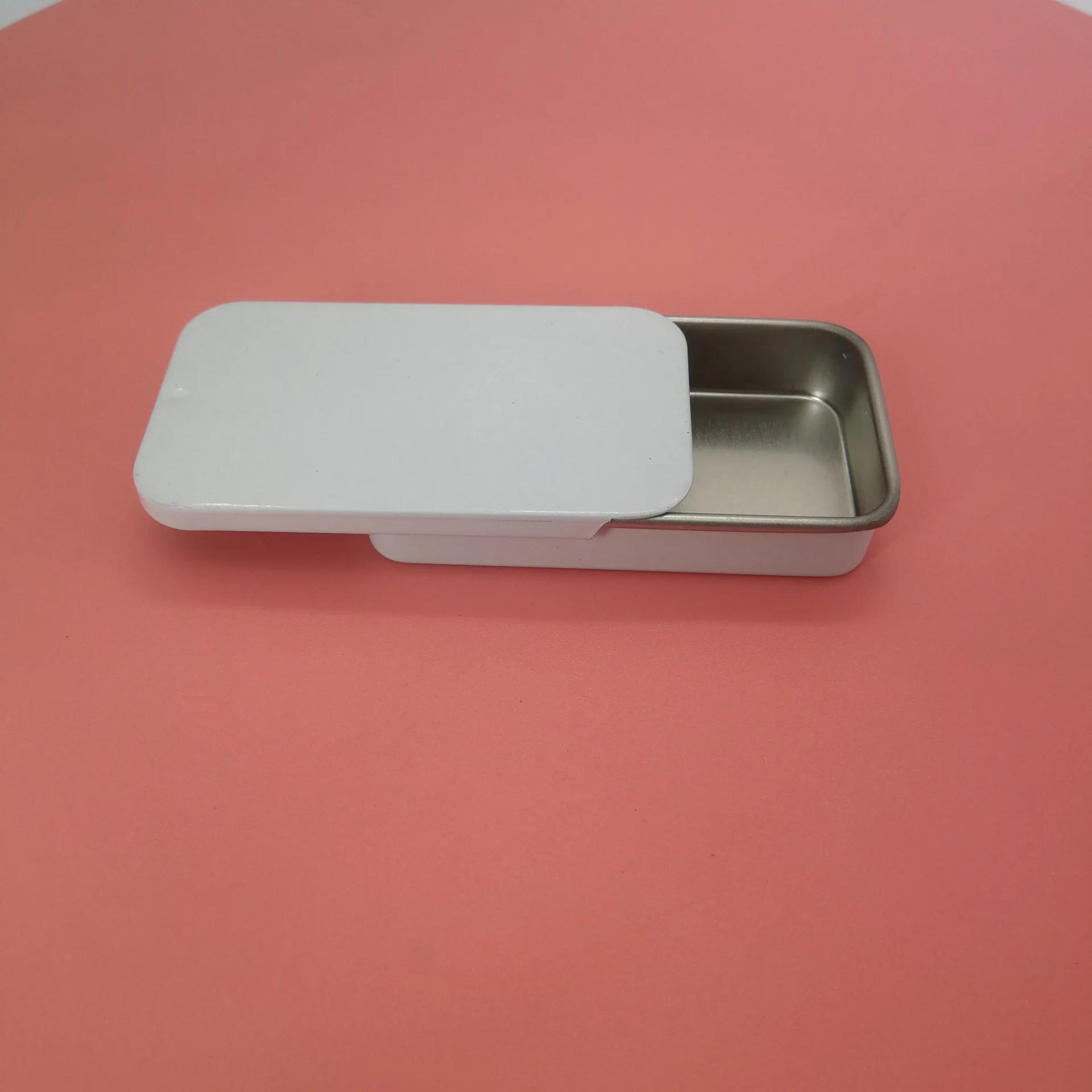 1 шт металлическая прямоугольная пустая мини-жестяная коробка жестяная коробка для конфет таблеток контейнеры для банок навесные контейнеры небольшой органайзер ящик для хранения 60x34x11mm белый 909₽