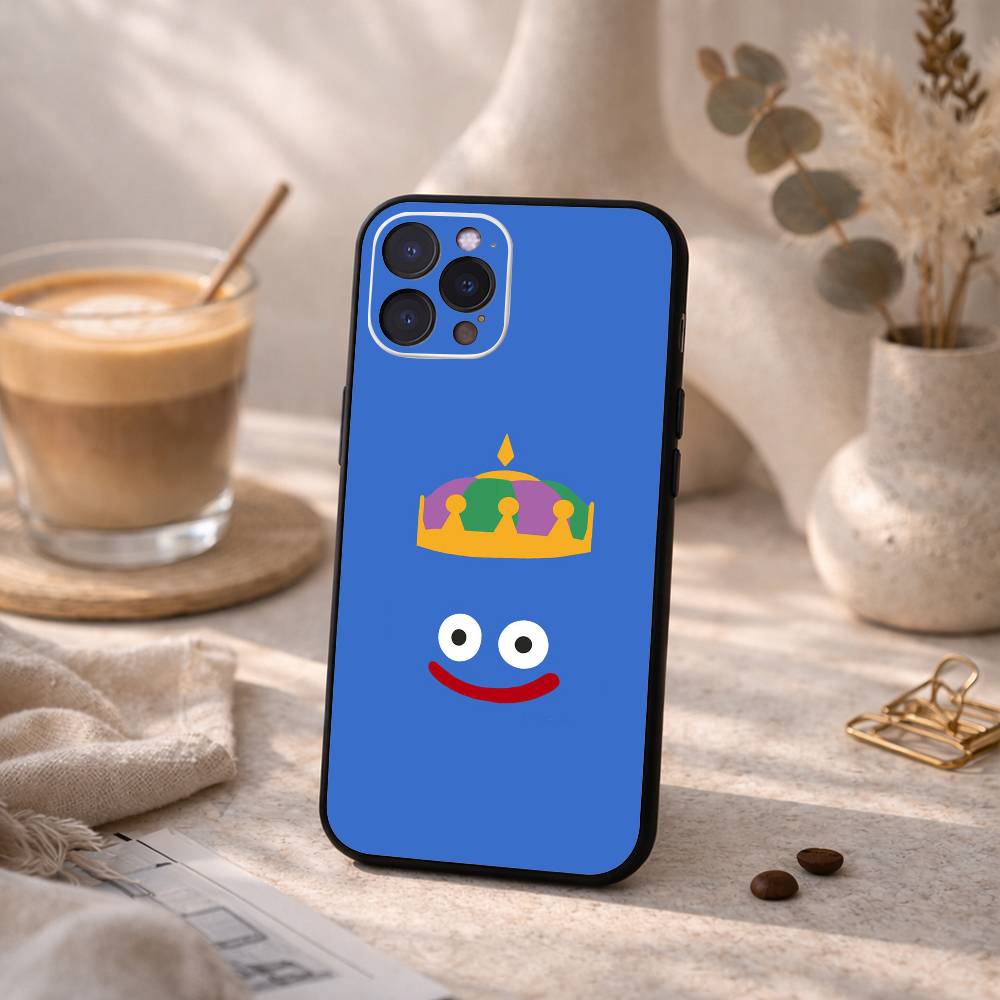 D-Dragon Quest S-slime Phone Case For iPhone17,16,15,14,13,12Plus,Pro Max,XS,5G Soft Silicone Black Cover