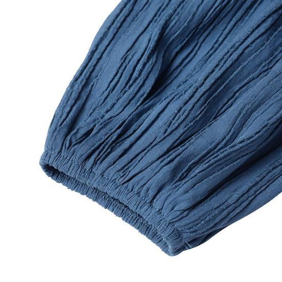 Women Dress Round Neck Puff Long Sleeve Loose Fit Maxi Dress with Layered Ruffle Hem Puff Sleeves Holiday Wear