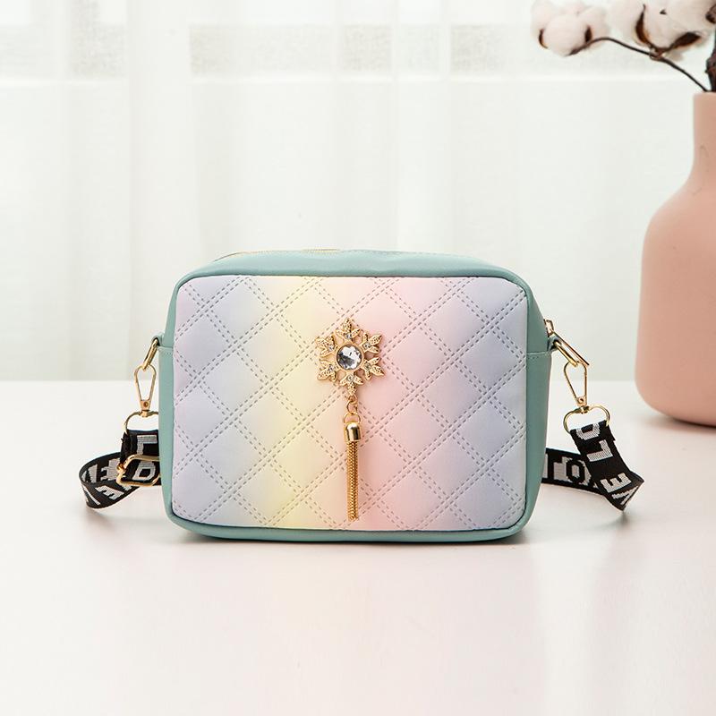 

Newest Gradient Color Women S Small Square Bag Three-Dimensional Zipper Messenger Bag Fashion Tassel Shoulder Bags For Women