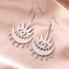 LIKGREAT Gothic Evil Eye Earring Stainless Steel Sun Eyes Drop Hoop Earrings Punk Hiphop Jewelry Amulet Gift for Women