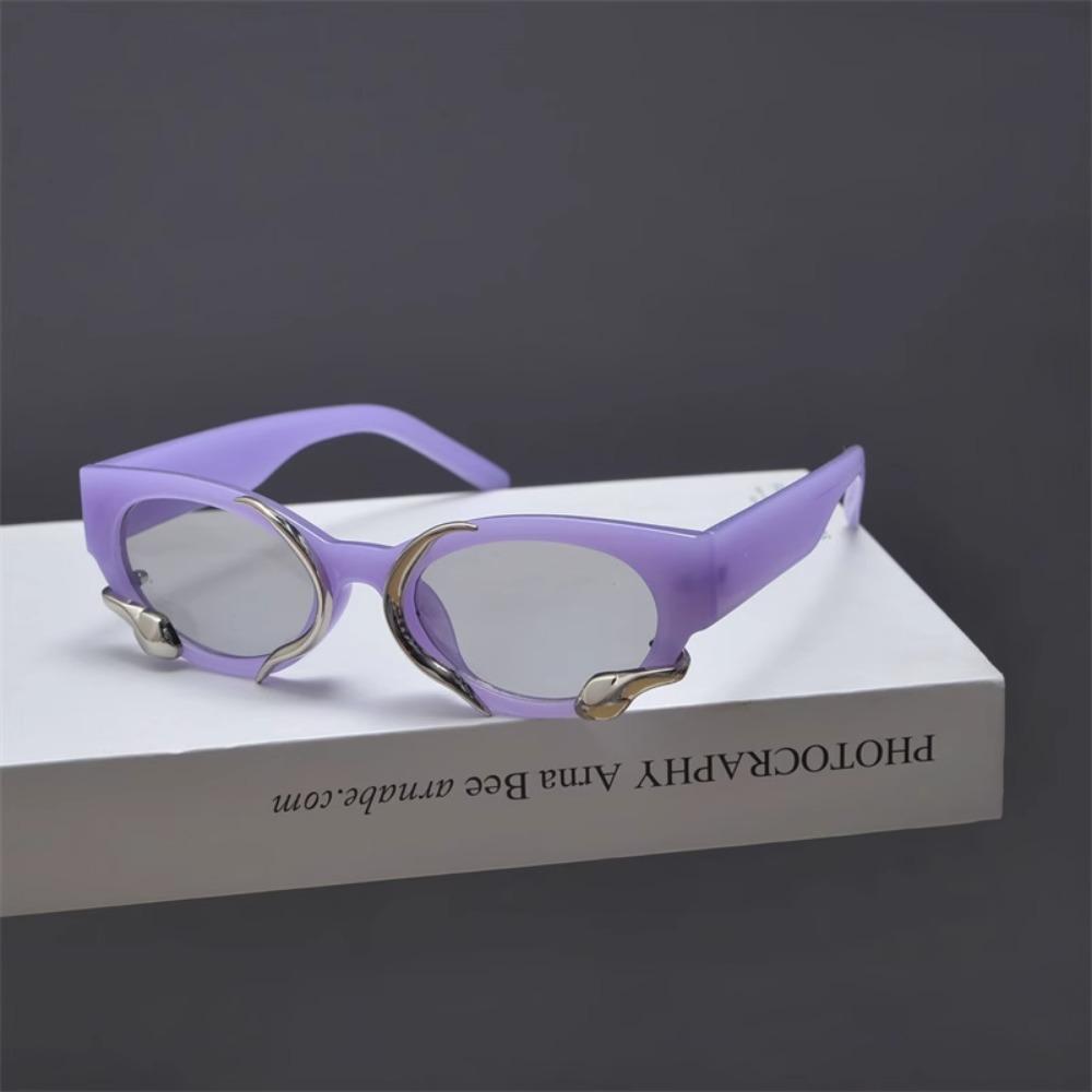 1pc Retro Small Frame 3D Snake Y2k Sunglasses Spicy Girl Personality Street Photo Trend Unisex Shades