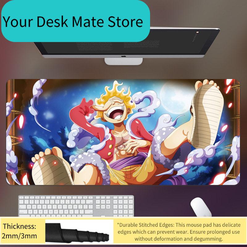 High Definition ONE PIECE Leather Mouse Pad Large Office Computer Desk Pad Non-slip Computer Keyboard Pad Animation Peripheral