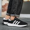 New three-bar fashion shoes Student sports running shoes all leather casual shoes Fashion trend couple sports shoes