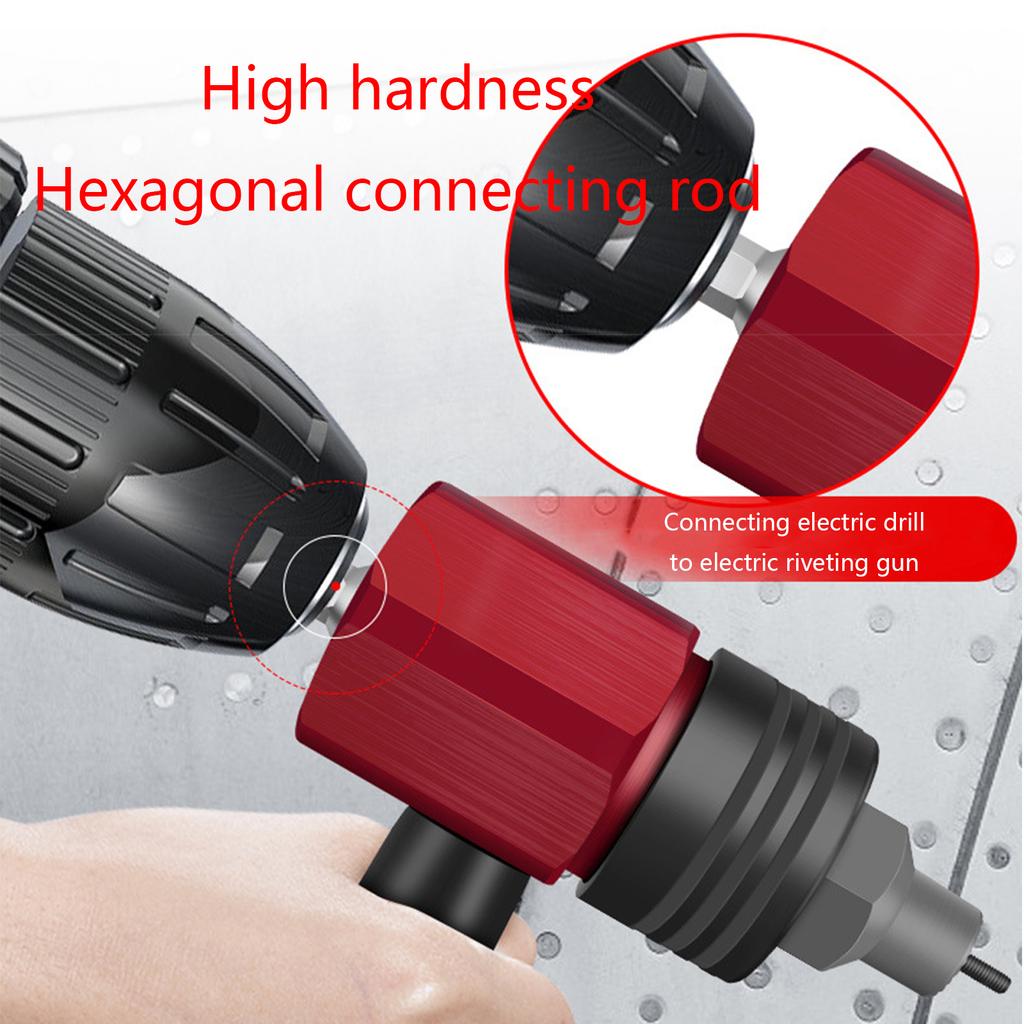 Professional High Hardness Hexagon Connecting Rod Electric Riveting Spear Adapter Kit Drill Riveting Insert Nut Tool