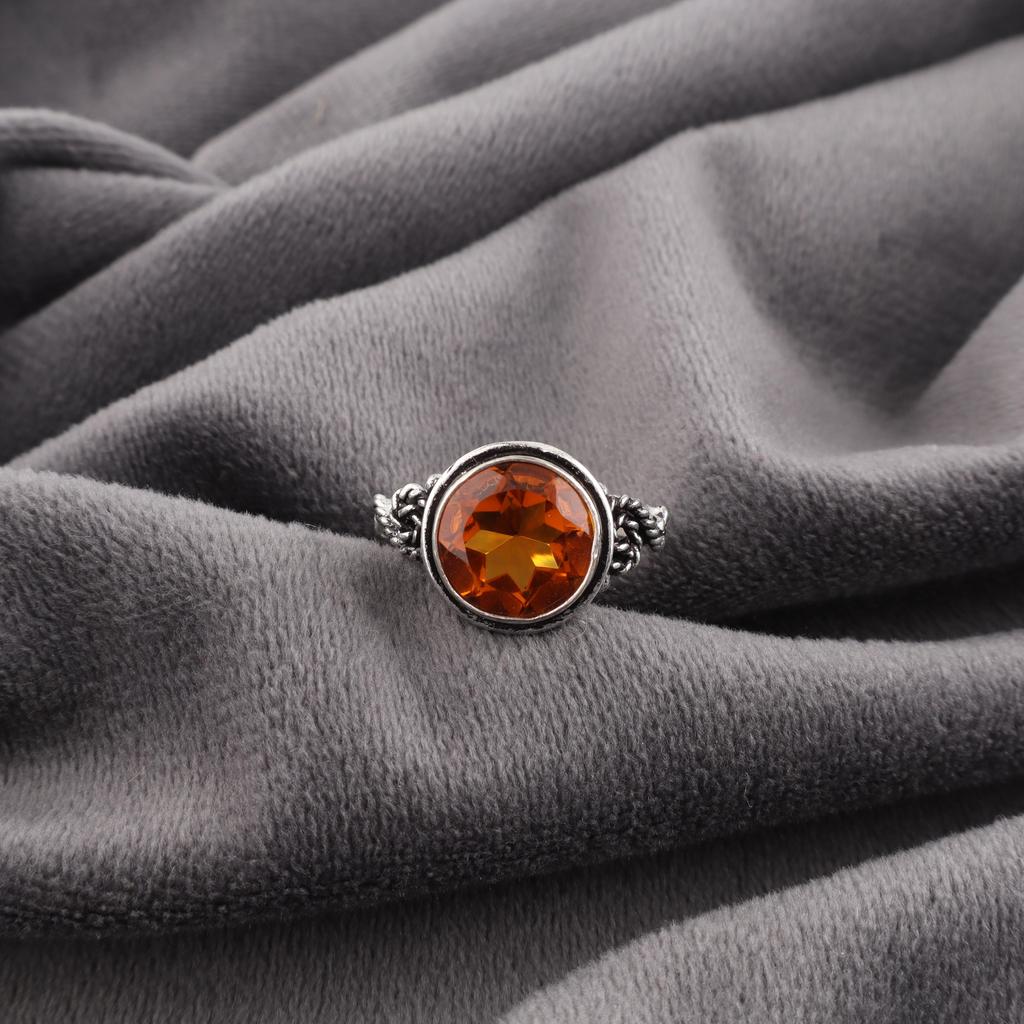 Citrine Gemstone Beautiful Silver Ring, Handmade Gorgeous Silver Ring, 925 Sterling Silver Jewelry, Citrine Women's Ring For Her