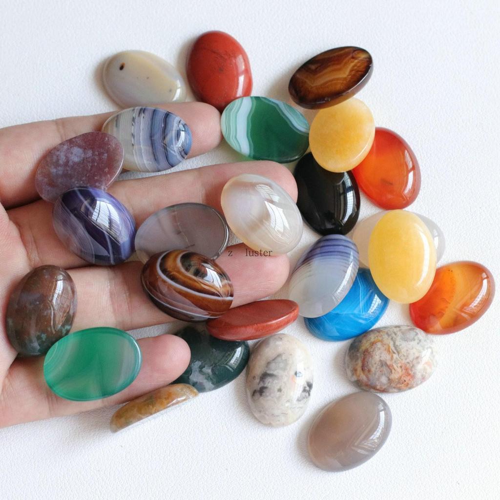 18x25mm Oval Yellow Topaz Agate Egg-Shaped Necklace Ring Jewelry Accessory