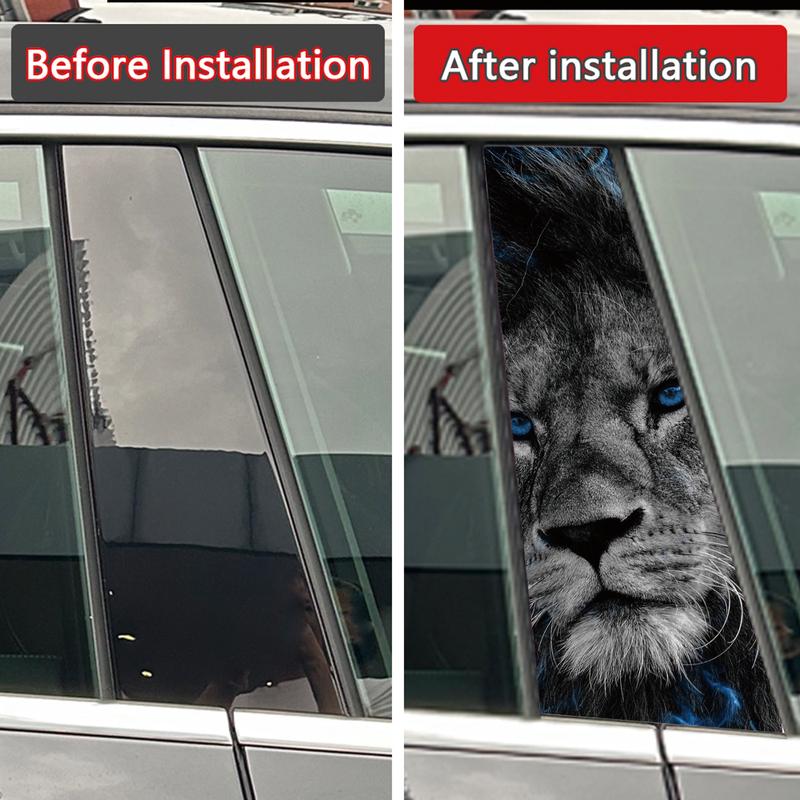 Blaue Augen Löwe Tiger Tier Auto B-Säule Aufkleber Auto Mittel Säule Dekoration Abdeckung Kratzer Wasserdicht Aufkleber Auto Zubehör