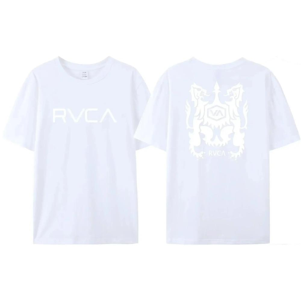 

Трендовая брендовая летняя хлопковая футболка оверсайз свободного кроя с коротким рукавом, модный дизайн, брендовая футболка RVCA, мужская, женская, топ, уличная одежда XXXXL
