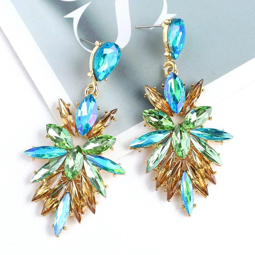 

Новый креативный дизайн, геометрические каплевидные блестящие стеклянные висячие серьги для женщин, роскошные качественные аксессуары для ушей, кулон, ювелирные изделия