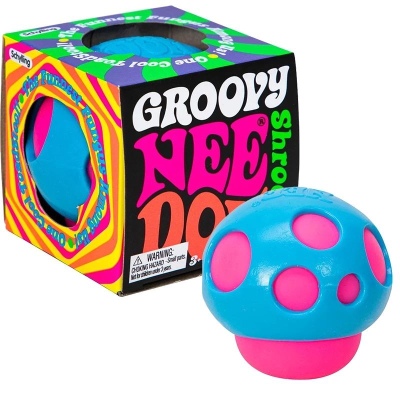Needoh Groovy Shroom Squishy Fidget Toy Retro Mushroom Soft Stress Ball Non-toxic Squeeze Anti Anxiety Stress Relief Fidget Toy