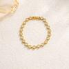 SHIXIN Classic 18K Gold Plated Inlay Shiny Zircon Cuff Open Bangles Women Stainless Steel Stackable Bracelets Waterproof Jewelry