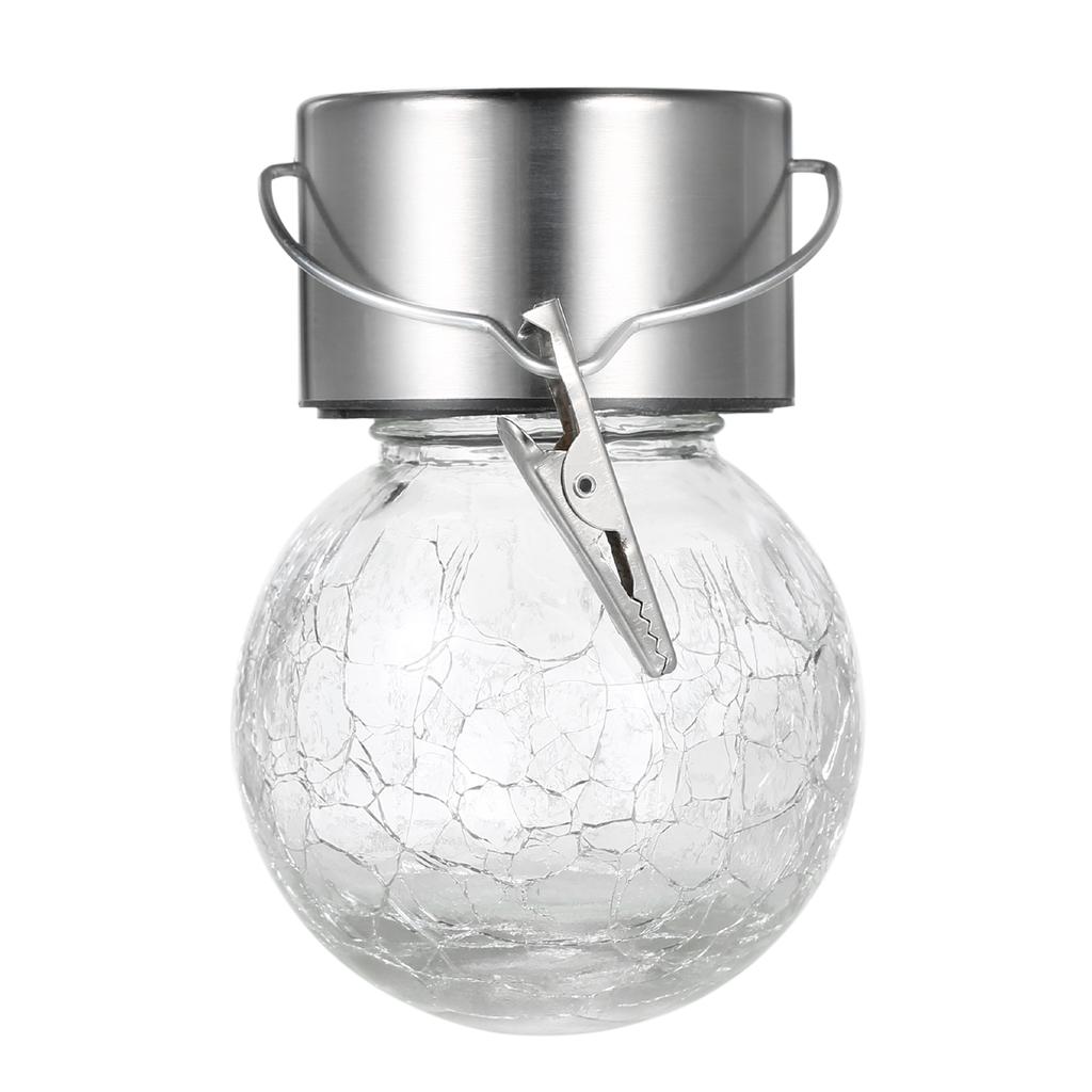 1PCS D C1.2V 0.1W Solar Powered Crack Glass Ball H-anging Lamp Scenic S-pot Crack Outdoor Decorative Lamp IP44 Water Resistance Built-in 300mAh High