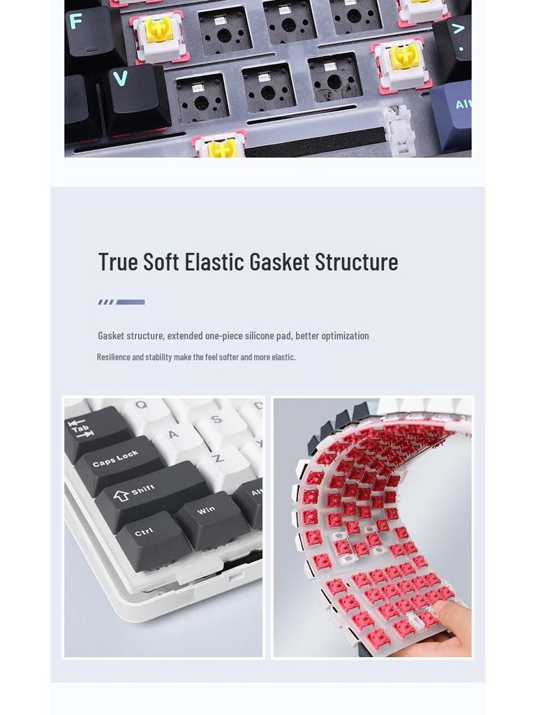 Wolfspider F87Pro Wireless Mechanical Gaming Keyboard - Customizable, Three-Mode, Bluetooth, Gasket Structure, Hot-Swappable.