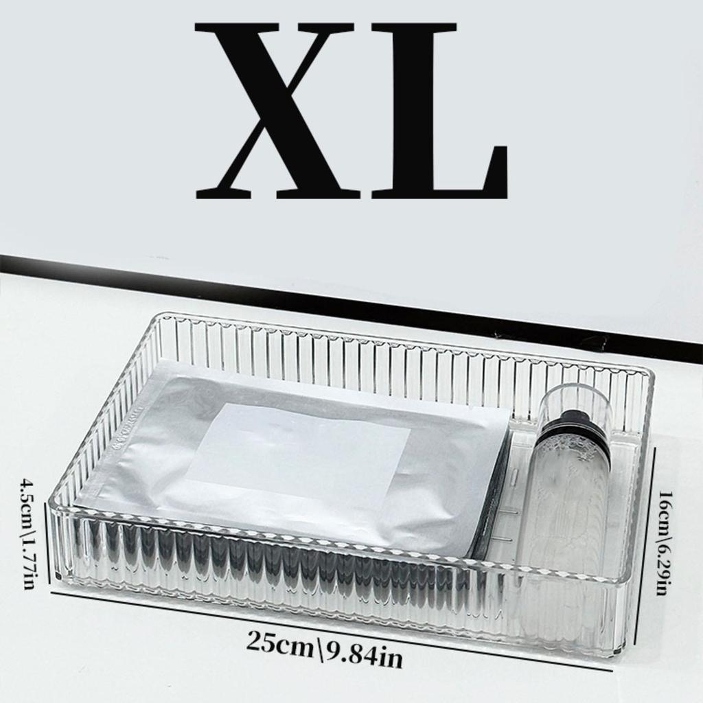Transparent Rectangular Cosmetic Organizer for Lipsticks & Brushes