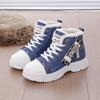 New Canvas High-top Women's Shoes, Breathable Thick-soled Height-increasing Casual Shoes, Martin Boots for Sports