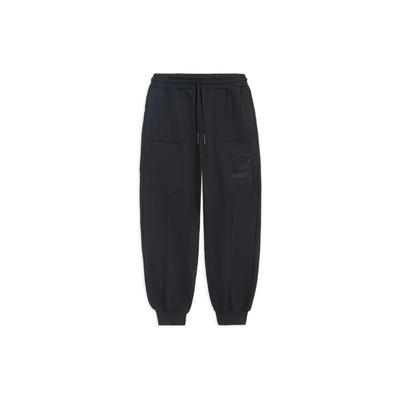 Li Ning Knitted Sweatpants Men's Black Moderate Cuffed Pants AKLS235-2