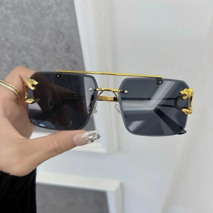 Colorful Square Sunglasses Women Men Rimless Sun Glasses Female Male Designer Brand Unisex Travel Outdoor