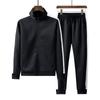 Soft Two-piece Men's Contrast Color Stand Collar Leisure Sports Suit