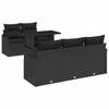 Set Divano da Giardino con Cuscini 6 pz Polyrattan Nero