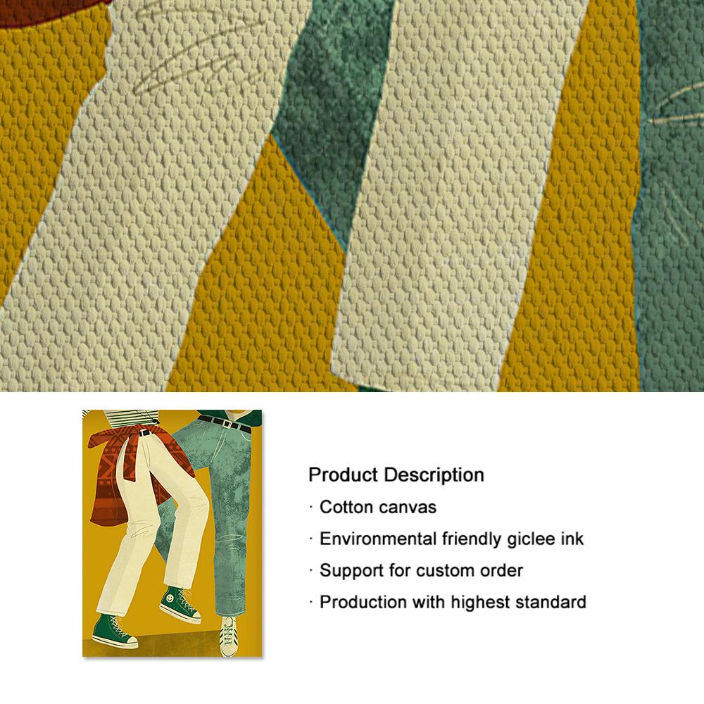 Dancing Couple Illustration Card Northern Soul Girl Wall Art Canvas Painting Nordic Posters Prints Pictures Living Room Decor