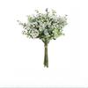 4pcs Plastic Fake Flower Artificial Eucalyptus Gypsophila Bouquet Restaurant Decoration Green Eucalyptus Leaf Simulation Flowers
