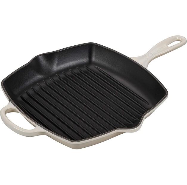 

Квадратная сковорода для гриля Le Creuset цвет meringue 26x26 см (20183267160422)