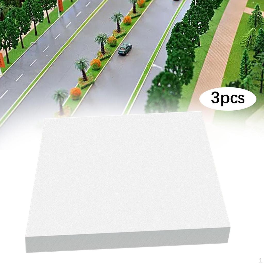 3 Pieces Crafts Building Model Foam Sheets DIY Material 30x10cm Cuttable Diorama Base for