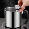 1Pc Stainless Steel Oil Filter Cup Durable Oil Pot With Built In Filter Easy To Invert Leakproof & Convenient Kitchen Gadgets