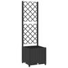 Vidaxl Garden Planter With Trellis, Black, 40X40X136 Cm, Pp