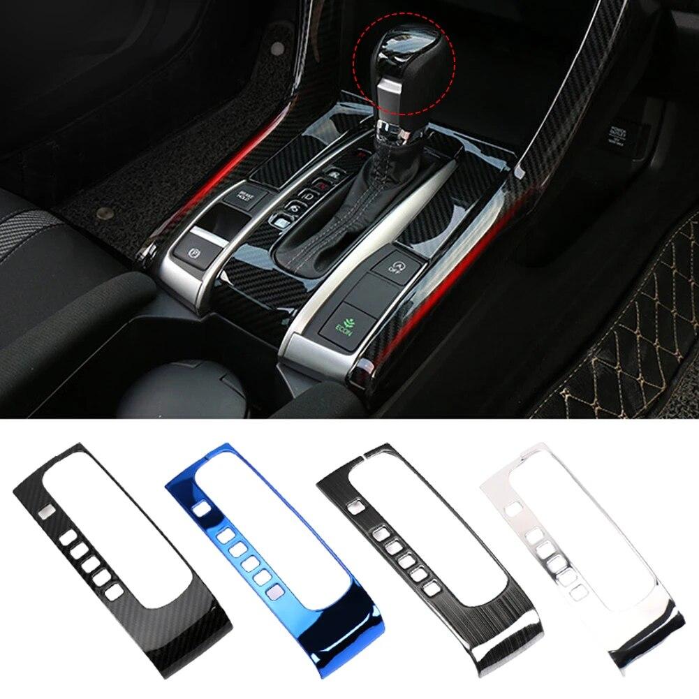 2PCS Car Shift Gear Panel Trim Automatic Transmission Shift Box Cover for Honda Civic 10Th Gen   2018 2017 2016 LHD
