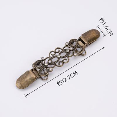 Shawl Clip European & Vintage Sweater Clip Women's Diamond-Studded Silk Scarf Pin -Exposure Brooch Collar Scarf Clip Alloy Accessories