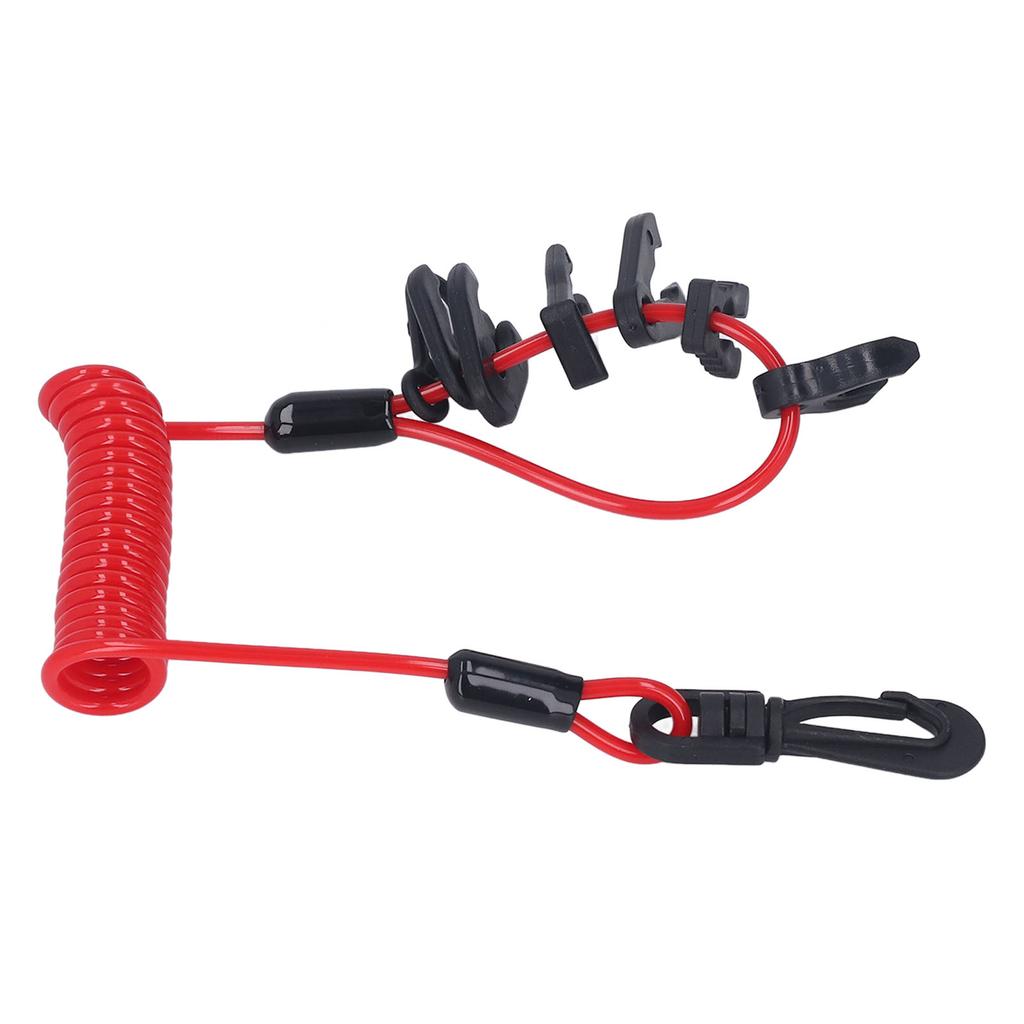 Boat Engine Switch Lanyard Safety Tether Emergency Stop Spring Wire PU for Replacement