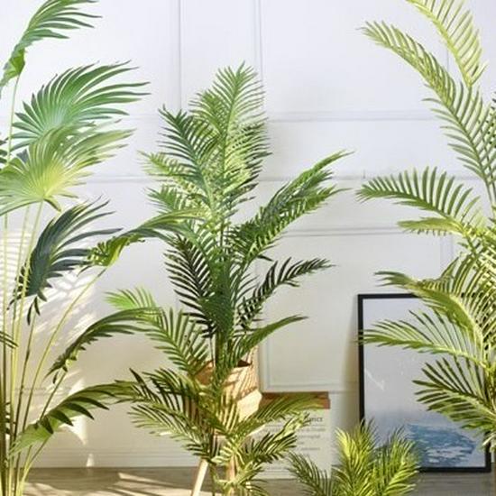 Artificial Fan Palm and Bamboo Floor-Standing Garden Decoration for Photography