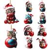 Christmas Tree Decoration Ornament Cat/Elk/Pine Tree Style Acrylic Pendant
