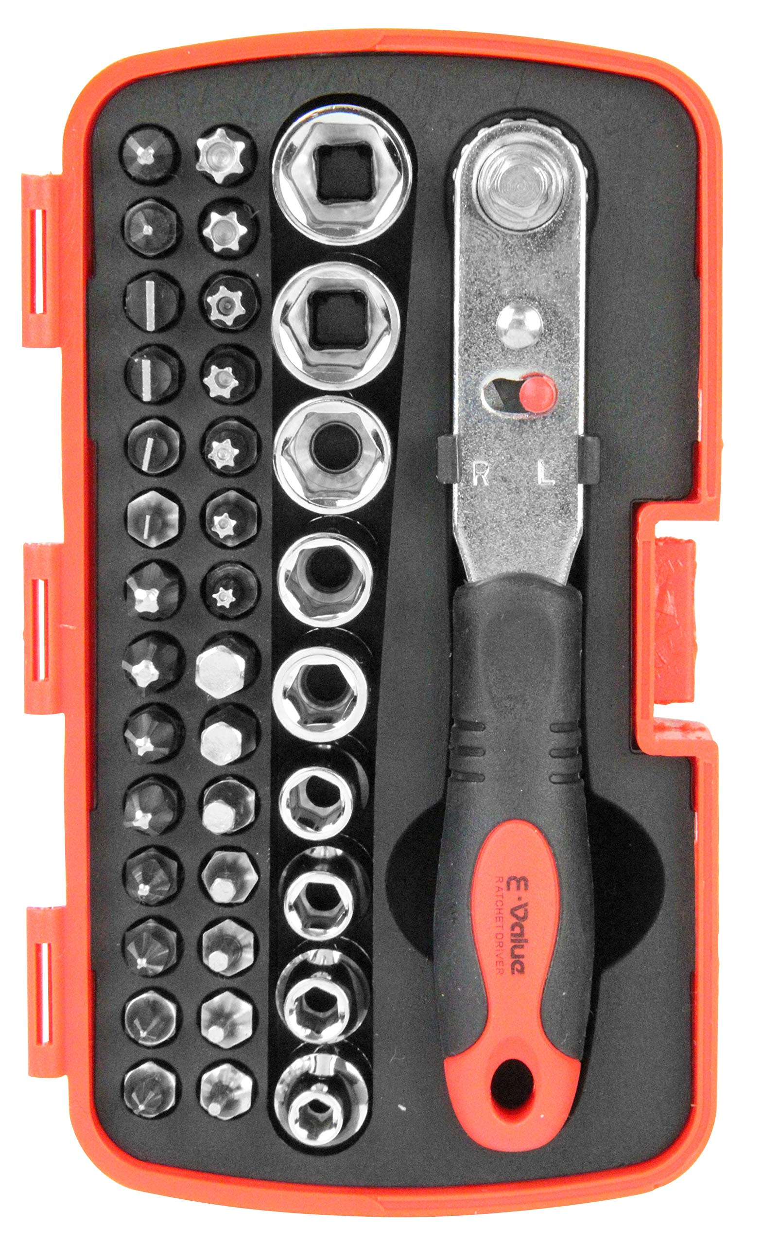 

and Socket Set for Furniture Assembly and E-Value 38-Piece Screwdriver, Bit, Maintenance, EMT-38C