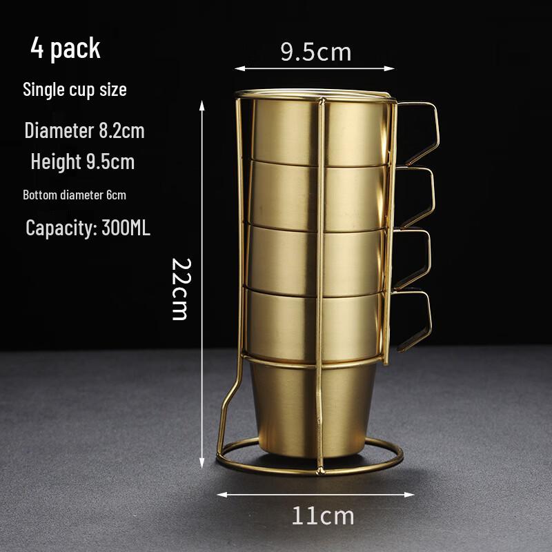 Wutuo Double-Layer Insulated Tea Cup Set with Rack