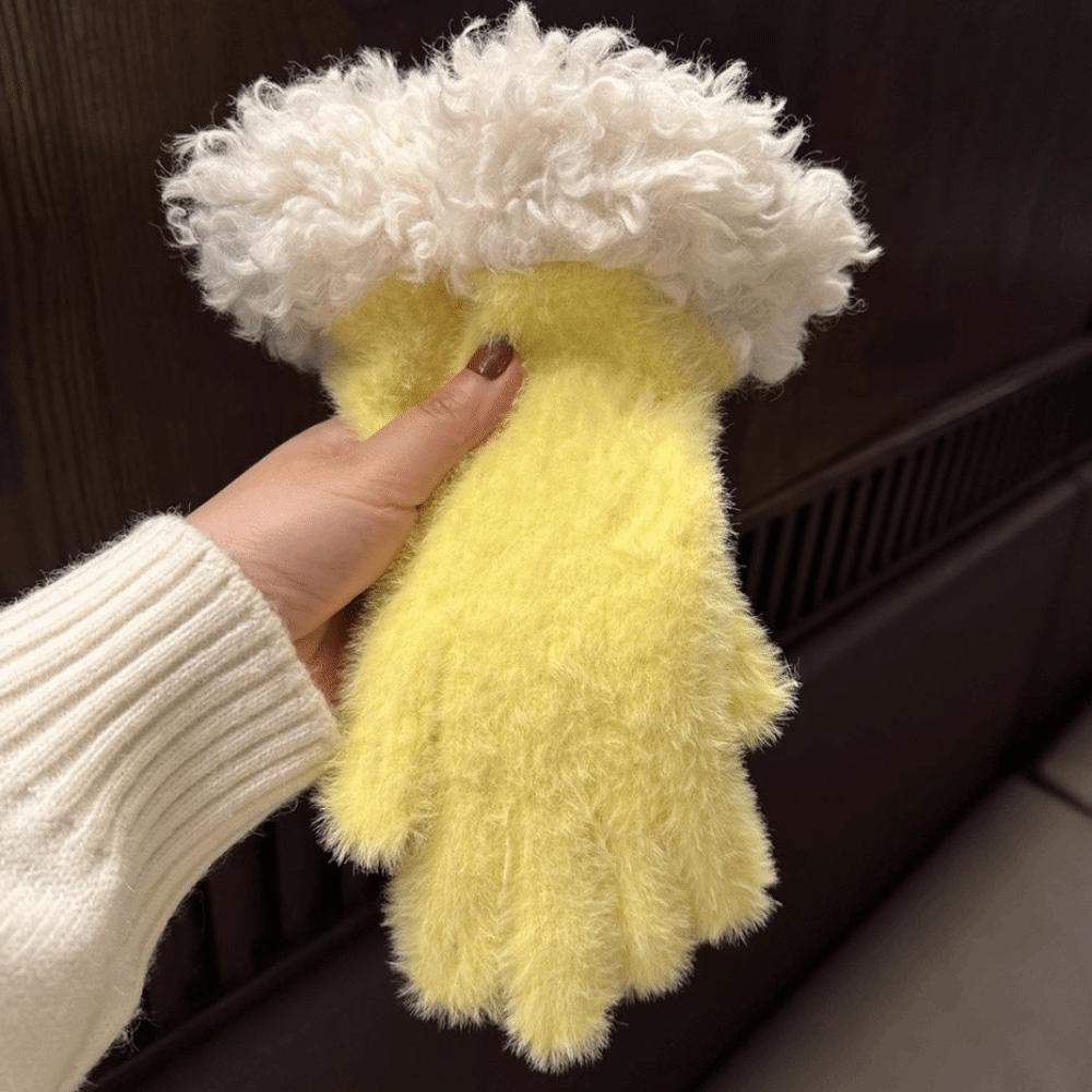 Touch Screen Cold-proof Gloves Thickened Warm Leisure Gloves Fashion Knitted Gloves  Women