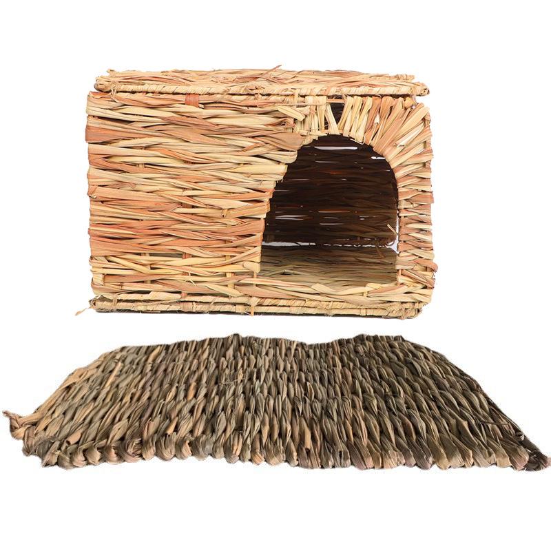 Hand-Woven Ficus Carica Foldable Pet House for Guinea Pigs & Rabbits