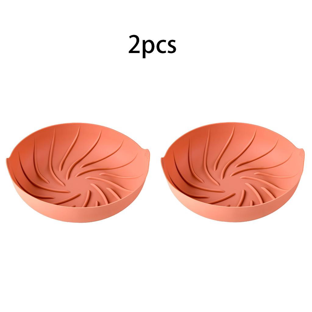 2pcs Circular Air Fryer Baking Tray Set Silicone Bakeware Creative Baking Tray Kitchen Baking Tools