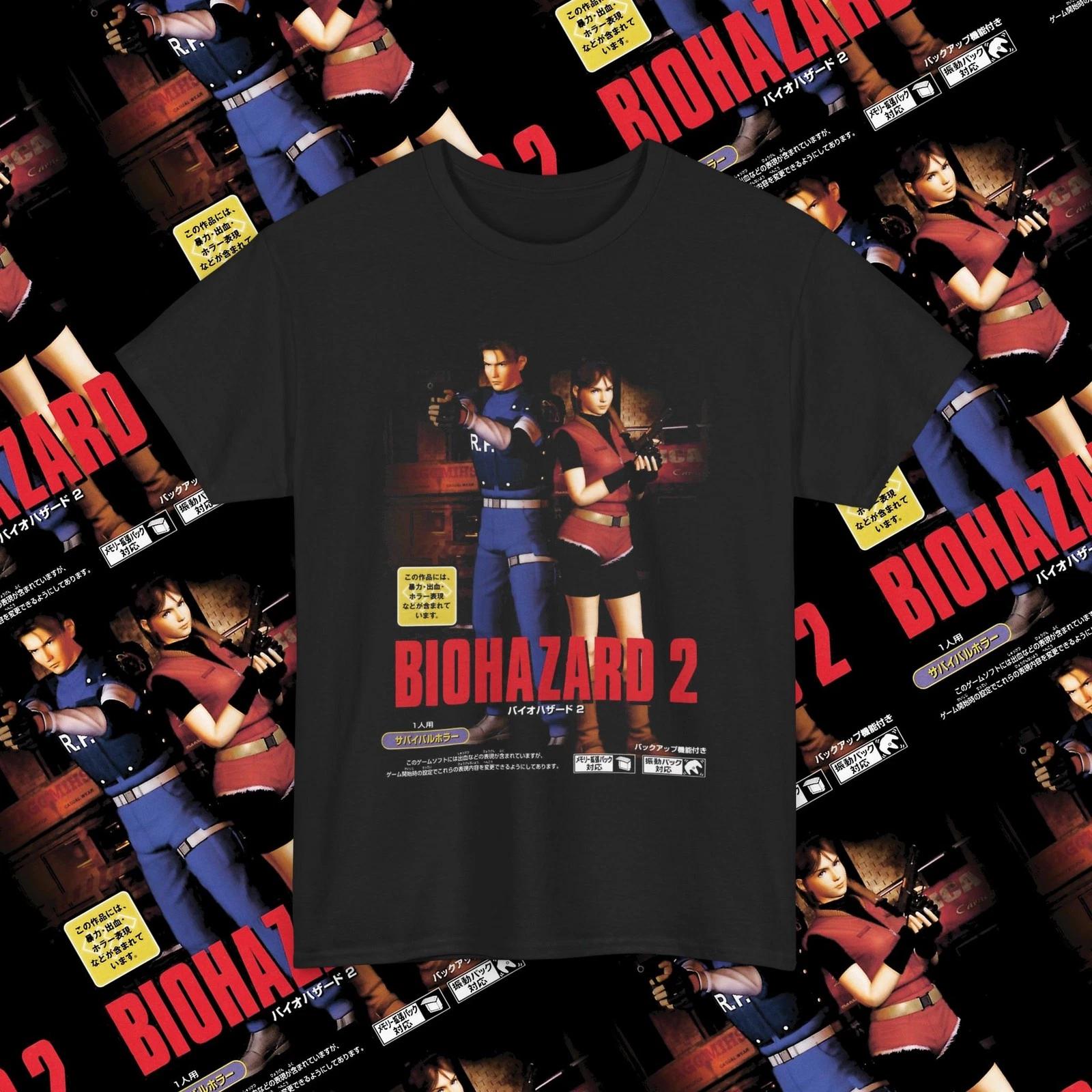 Resident Evil 2 / Biohazard 2 Video Game T-Shirt, Survival Horror Game Shirt S
