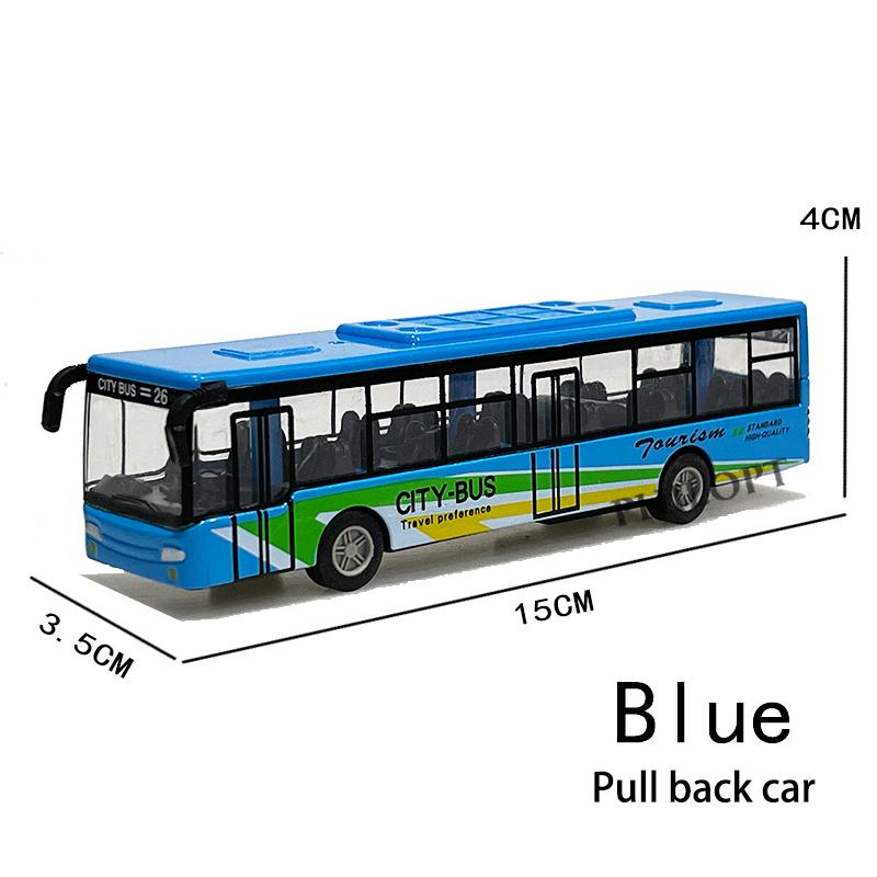 High Simulation Toy Car Model Diecast Plastic Pull-Back Bus Inertia Car City Tour Bus ABS Car Model Toys Gifts For Children Kids