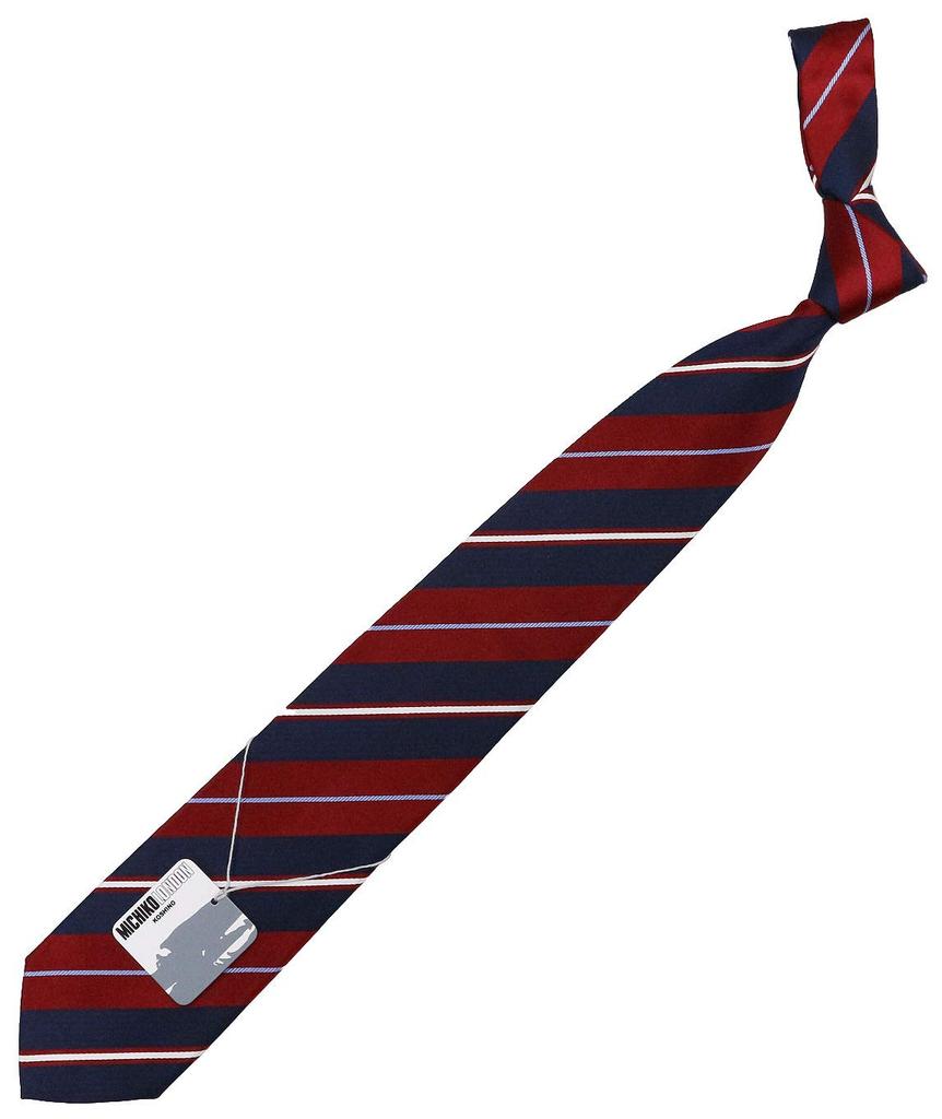 [Michiko London] Brand Necktie, Made in Japan, 100% Silk, Striped, Designer, Multi-color (Pattern D)