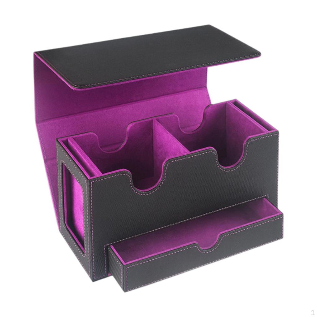 Card Deck Box Sturdy PU Leather Cards Protector Case Trading