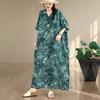 DIMANAF 2026 New Women Plus Size Summer Casual Long Dress Cotton Loose Oversize Maxi Print Floral Beach Sundress