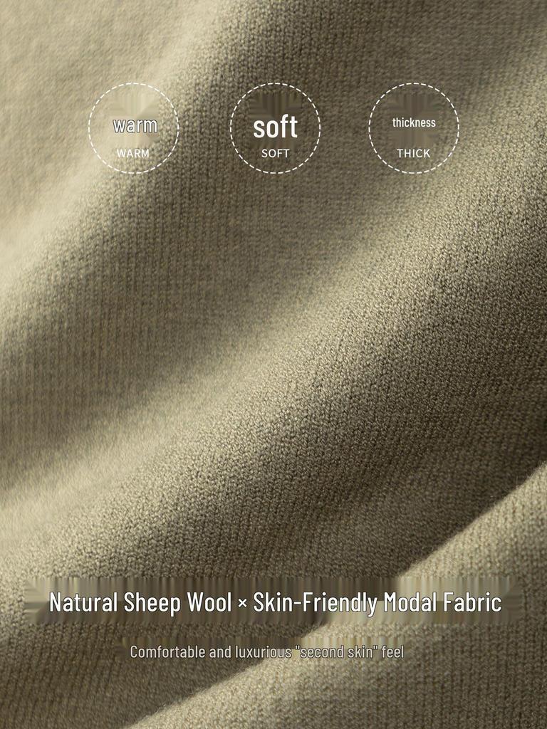 Men's Far-Infrared Self-Heating Sheep Modal Knitwear: Skin-Friendly, Anti-Pilling, Long-Sleeved Sweater for Autumn and Winter