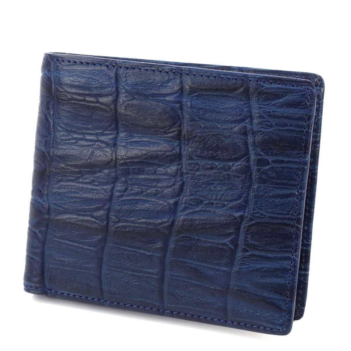 

Black Bifold Wallet Genuine Leather Wave 0627200 Navy [Dakota Label] Men s BL-627200-60